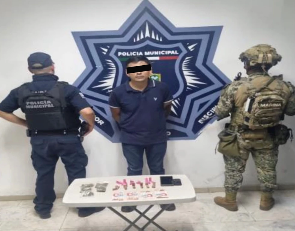 SSPM detiene a hombre con dosis de marihuana y cristal en la colonia Nueva Palmira