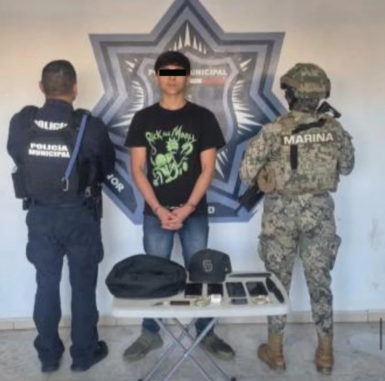 Detienen a cuatro menores de edad por robo, armas y droga en Cajeme.