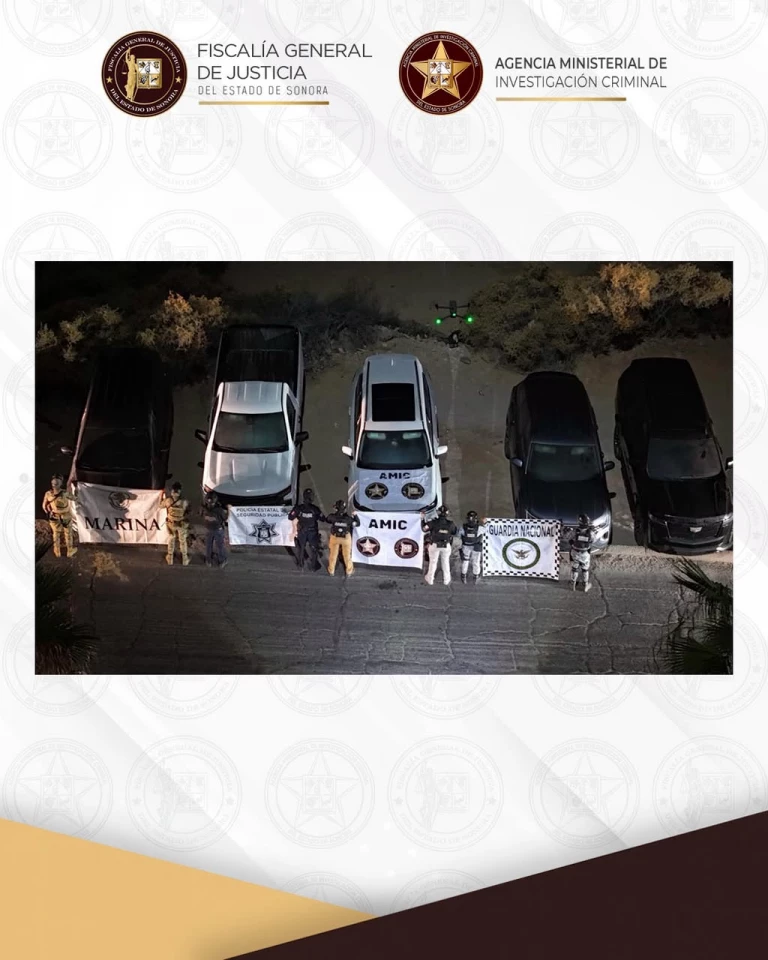 Aseguran 18 vehículos de lujo en Puerto Peñasco; 17 tenían reporte de robo en EE. UU.