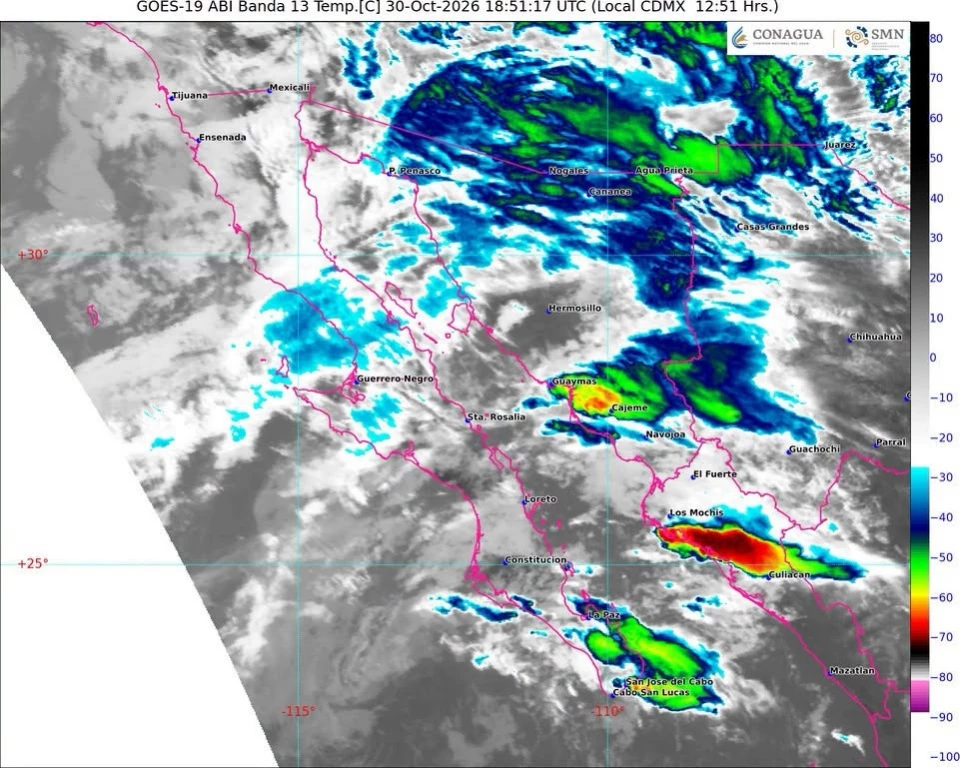 Mantienen alerta en el sur de Sonora por pronóstico de lluvias fuertes durante la tarde
