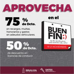 Gobierno de Rocha se suma con descuentos vehiculares al 'Buen Fin'