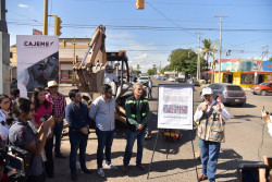 Da Lamarque Cano banderazo a pavimentación de calle 6 de Abril