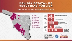 Incautan 13 armas de fuego en operativos coordinados de la Policía Estatal en Sonora