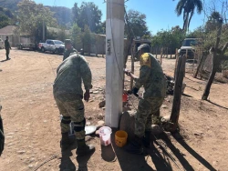 Ejército Mexicano y Guardia Nacional realizan labor social en la comunidad de Jesús María, Culiacán