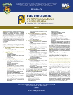 Convoca la UAS a participar en el Foro Universitario de Reforma Académica y Administrativa