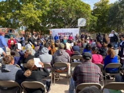 Feria del bienestar en el ejido plan de San Luis en Ahome