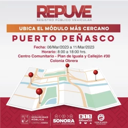 Acerca Gobierno de Sonora módulo móvil de Repuve a Puerto Peñasco
