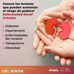 Salud Sonora invita a sonorenses a prevenir enfermedades renales