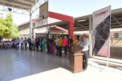 Promueve Ayuntamiento valores en lunes cívico en la Escuela Primaria Luis Encinas