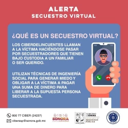 Comparte Unidad Cibernética recomendaciones para prevenir el secuestro virtual