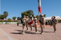 Encabeza alcalde Lamarque Cano toma de protesta de bandera del Servicio Militar Nacional