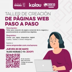Gobierno de Sonora invita a emprendedores a taller gratuito de creación de páginas web