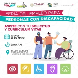 Invita DIF Cajeme a Feria del Empleo para personas con discapacidad