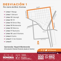 Anuncia Gobierno de Sonora modificación de 22 rutas del transporte público urbano, ante cierre de avenidas por las Fiestas del Pitic 2023
