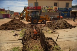 Supervisa Lamarque Cano avance de infraestructura sanitaria y posterior pavimentación