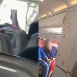 ¡Pasajero intenta saltar de avión!