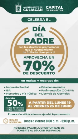 ¿Tienes multas y recargos? Aprovecha los descuentos con motivo del Día del Padre