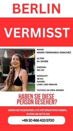Joven mexicana de 24 años de edad desaparece en Berlín