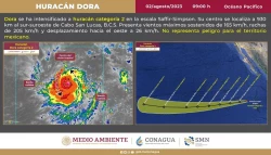 Se intensifica "Dora" a huracán categoría 2