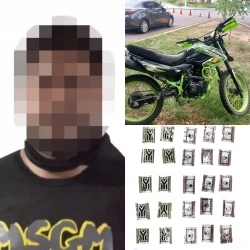 Detienen a hombre con presunta cocaína y metanfetamina a bordo de una motocicleta robada