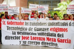 STASE y trabajadores del Instituto Tecnologico Superior de Guasave piden la destitución del Director General Lorenzo Meza