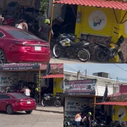 ¡Se dan con todo! Clientes y trabajadores riñen con palos y herramientas en taller de motocicletas de Mazatlán