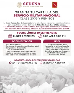 JMR de Cajeme invita a realizar el trámite de la cartilla del SMN