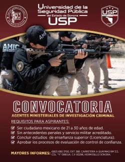 Abre Fiscalía Sonora y Universidad de Seguridad Pública convocatoria para agentes de la AMIC