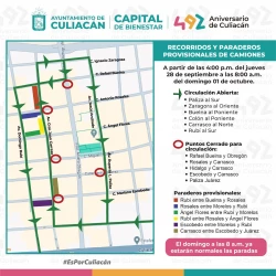 Paraderos provisionales de transporte en Culiacán