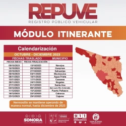 Módulo itinerante de Repuve apoyará a 12 municipios en la regularización de vehículos usados de procedencia extranjera