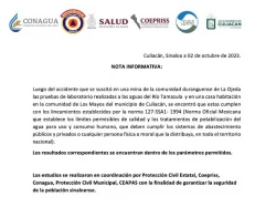 Sin afectaciones por derrame de jale aguas del Río Tamazula