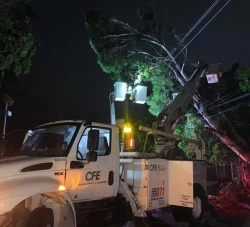 354 mil usuarios afectados en el suministro de energía eléctrica en Sinaloa y Baja California