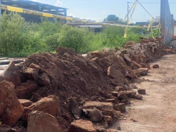 Se cae barda del centro de Culiacán 
