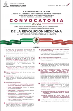 Gobierno lanza convocatoria para el desfile de la Revolución Mexicana