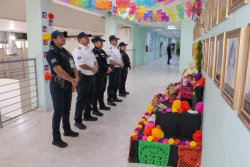 Realiza la SSPM homenaje a policías caídos a través de altar por el Dia de Muertos