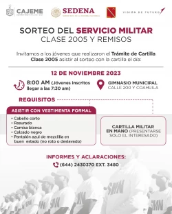 Junta municipal de reclutamiento informa sobre el sorteo de servicio militar