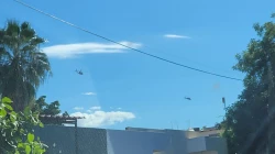Fuerte operativo  de seguridad en la zona  norte de Culiacán apoyado por helicópteros del Ejercito Mexicano