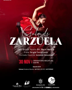 Cultura Mazatlán invita a la "Gala de Zarzuela" en beneficio del Orfanatorio