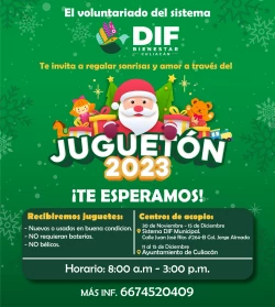 DIF Bienestar Culiacán realiza Juguetón 2023