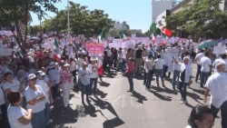 "Marcha electorera": Rocha Moya tras marcha por la democracia