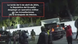 Muestra AMLO videos de la irrupción de la policía ecuatoriana en embajada