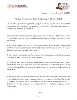 Acepta Rogelio Ramírez la invitación de permanecer en la SHyCP