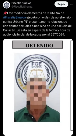 ¡Capturado! Maestro acusado de abuso sexual de una niña