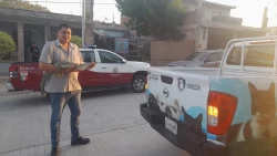 Cocodrilo sorprende a vecino de la 22 diciembre en el patio