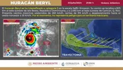 Alerta Protección Civil por trayectoria de Beryl