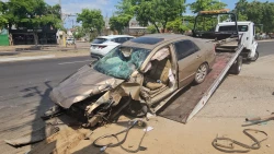 Accidente deja tres Lesionados tras chocar contra poste en Culiacán