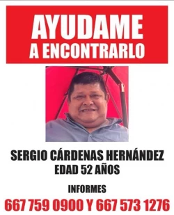 Hay contacto con familiares de Sergio Cárdenas