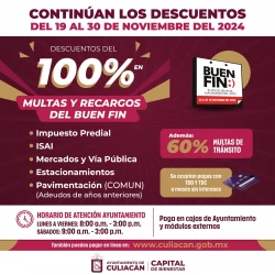 Ayuntamiento de Culiacán extiende descuentos del Buen Fin hasta el 30 de noviembre