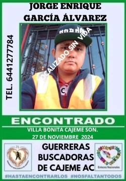 Localizan Guerreras Buscadoras el cuerpo del hijo de una integrante en Ciudad Obregón