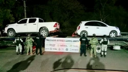 Grupo Interinstitucional confirma aseguramiento de dos vehículos en Culiacán